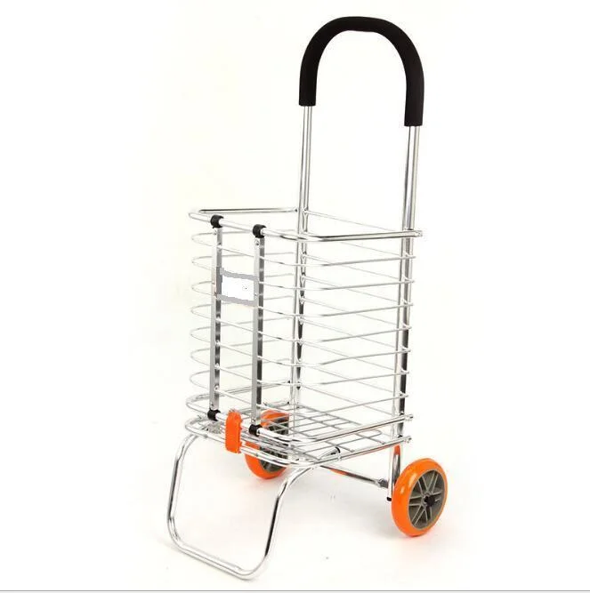 Factory Cheap Aluminum Folding Basket Trolley Laundry Cart with Wheels for Elderly