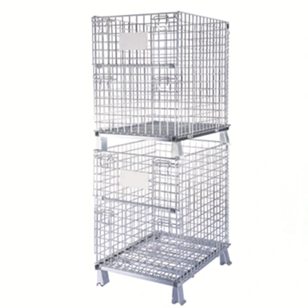 4 Sides Security Steel Wire Mesh Roll Container Warehouse Roll Cage Trolley