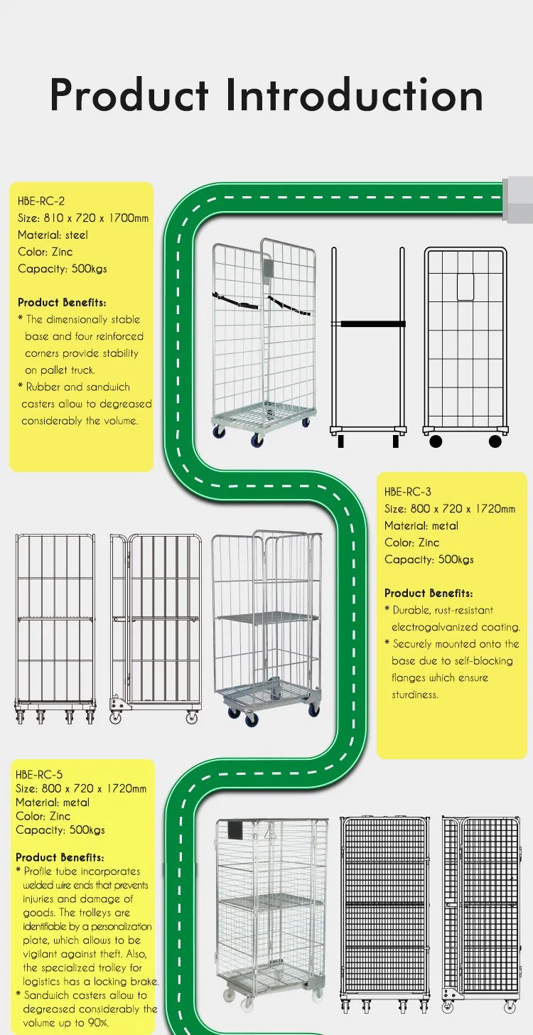 Heavy Duty Steel Wire Laundry Logistic Roll Cart with Thermal Cover