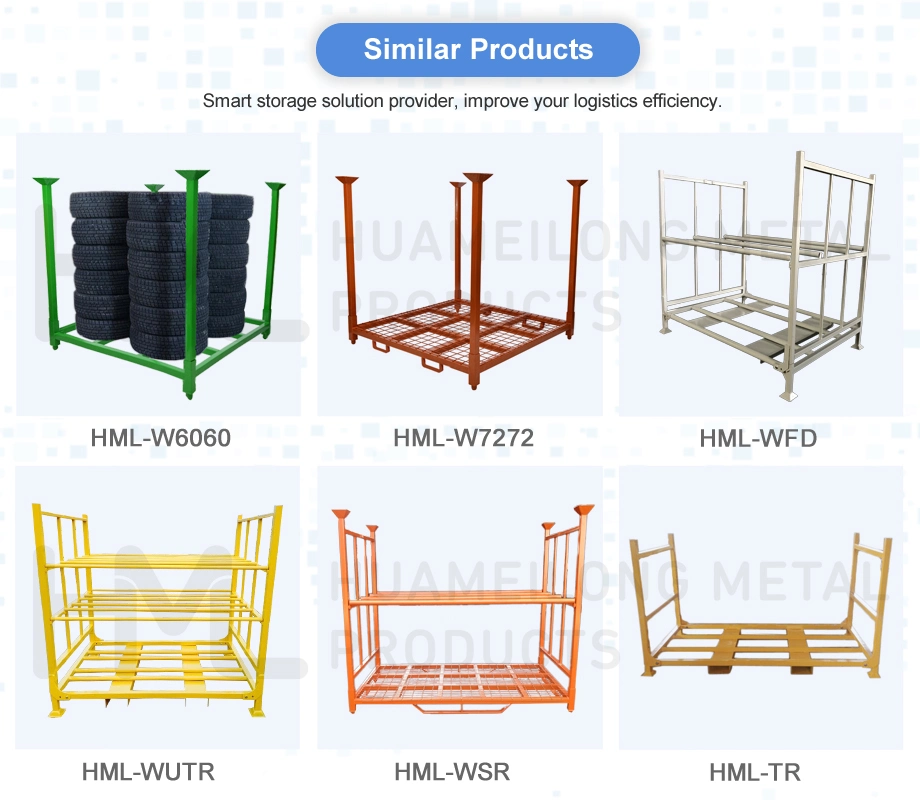 Powder Coating Truck Tire Stacking Foldable Steel Stillages for Warehouse