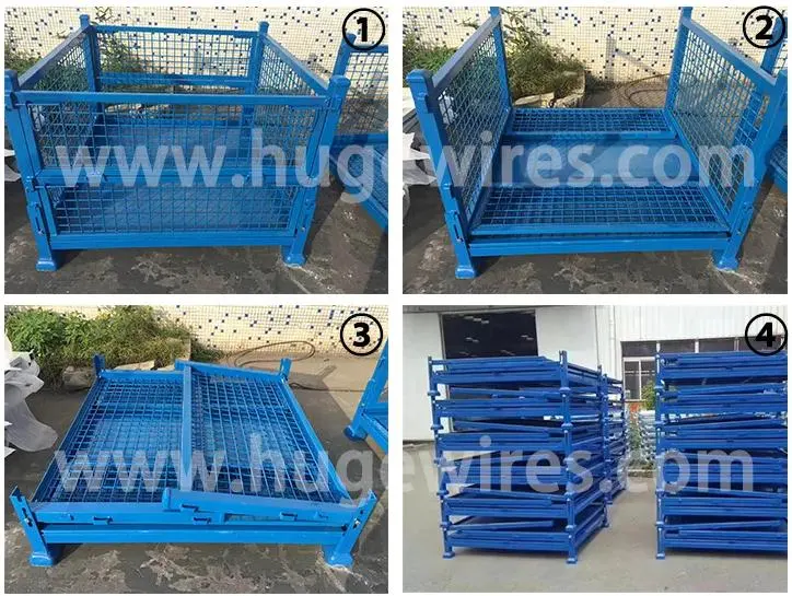 Heavy Duty Collapsible Wire Mesh Pallet Cage Gas Bottole Cages Refurbished Stillages