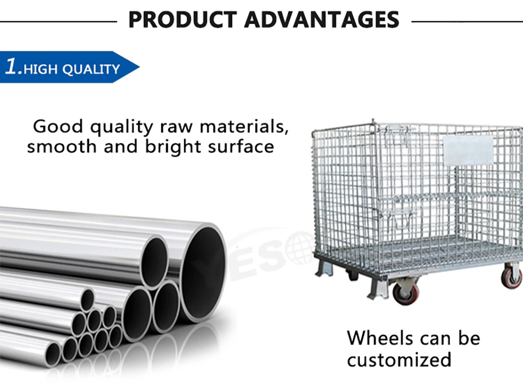 High Quality Storage Stackable Industrial Folding Galvanized Welded Wire Mesh Container