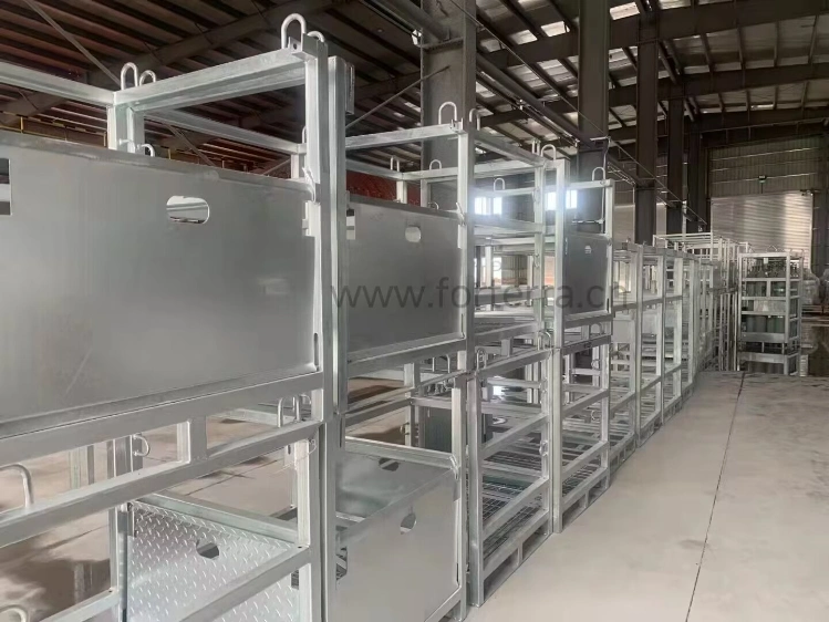 Oxygen Storage Galvanized High Quality Steel Cylinder Bundle Gas Cylinder Storage Cages with Forklift Channel