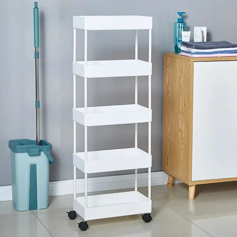 Newest Multifunction ABS Rolling Cart 3 Tier Utility Cart with Wheels for Bathroom Laundry Pantry Kitchen Narrow Places