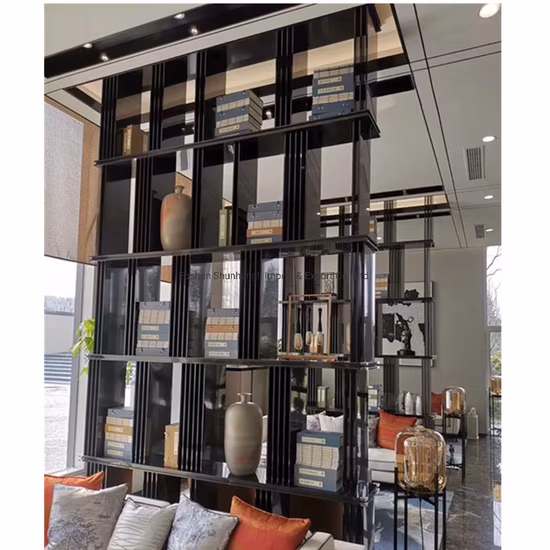 Black Color Stainless Steel Storage Rack Hanging Room Dividers