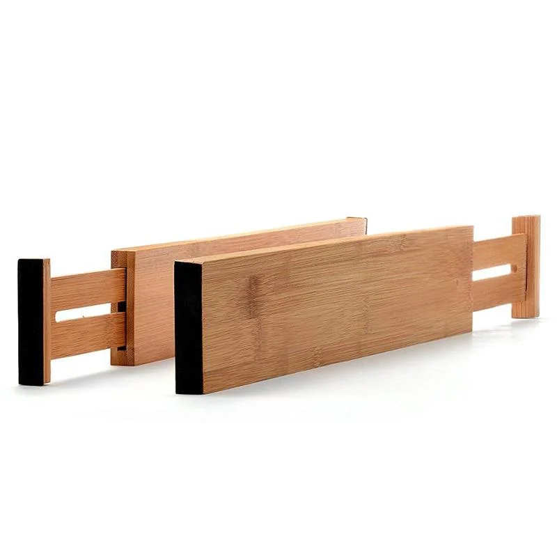 Bamboo Divid Organizers Expanded Expandable Home &amp; Kitchen Utility Adjustable Drawer Divider
