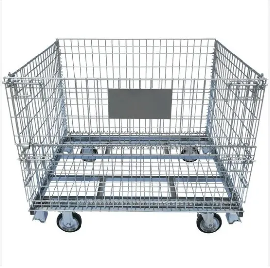 Galvanized Stackable Collapsible Foldable Metal Steel Welded Storage Wire Mesh Container