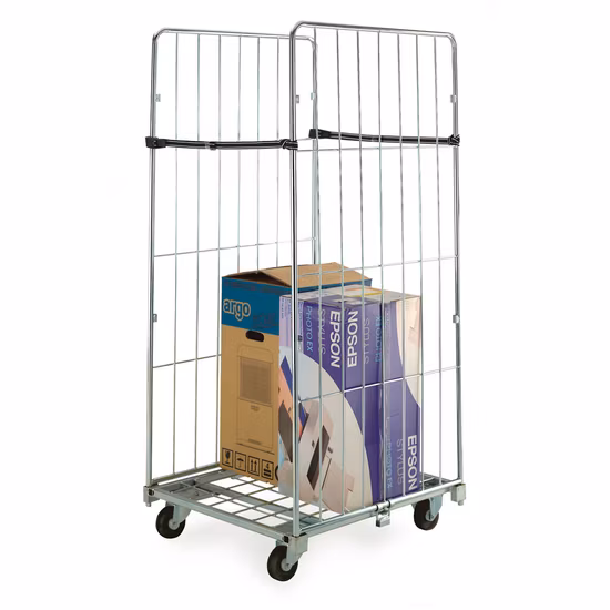 Logistics Collapsible Warehouse Cargo Storage Wire Mesh Roll Cage Warehouse Mesh Roll Storage Container