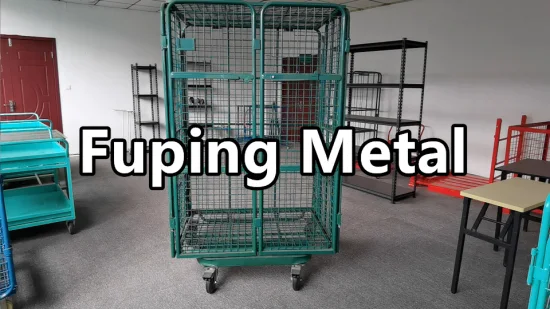 Foldable Wire Mesh Metal Storage Cages Roll Container Metal Stillage Collapsible Pallet