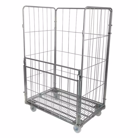 Nestable Folding Double Door Portable Warehouse Roll Container