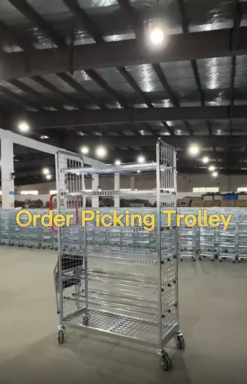 OEM Logistic Warehouse Workshop Picking Roll Cage Cart Trolley