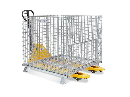Foldable Collapsible Stackable Warehouse Storage Steel Metal Wire Mesh Roll Cage Container