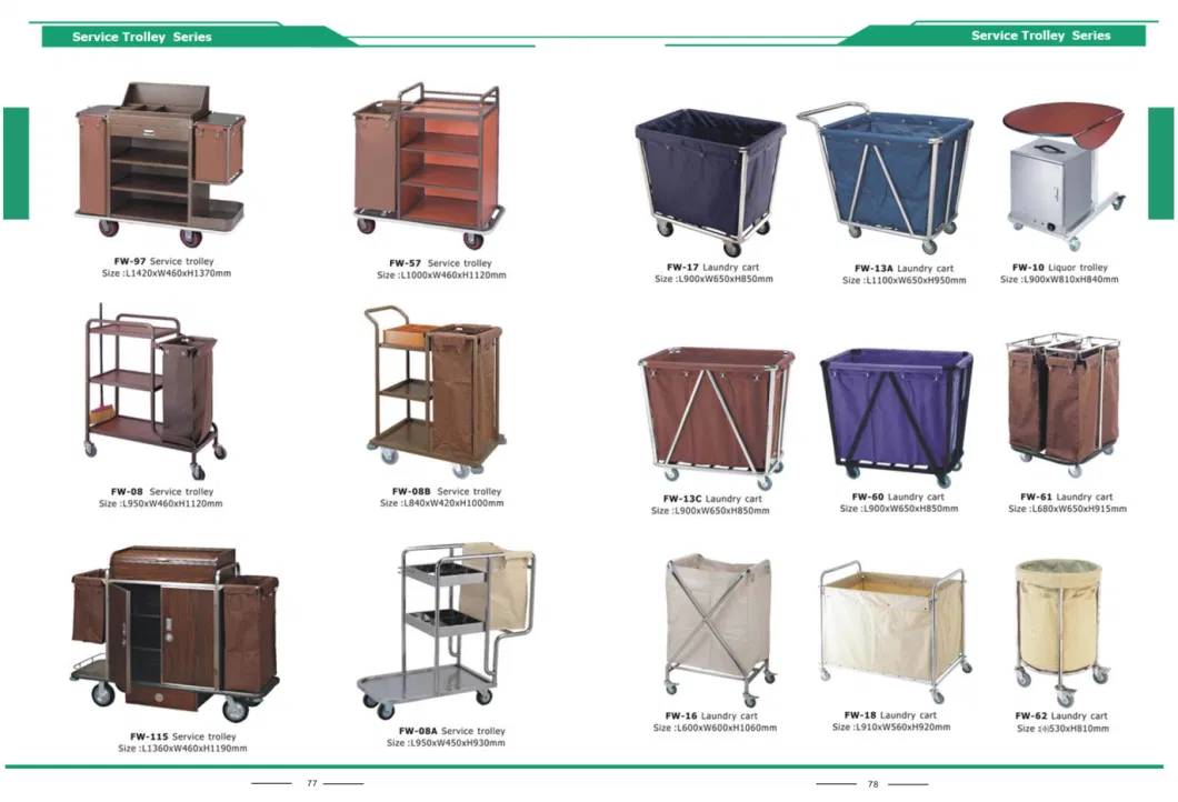 Plastic Laundry Cart for Hotel Guestroom Cleaning