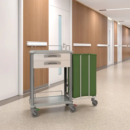 Medical Waterproof Hotel Hamper Clothers Trolley Hospital Laundry Cart 