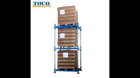 High Quality Powder Coated Building Materials Foldable Stacking Stillage with Wheels 