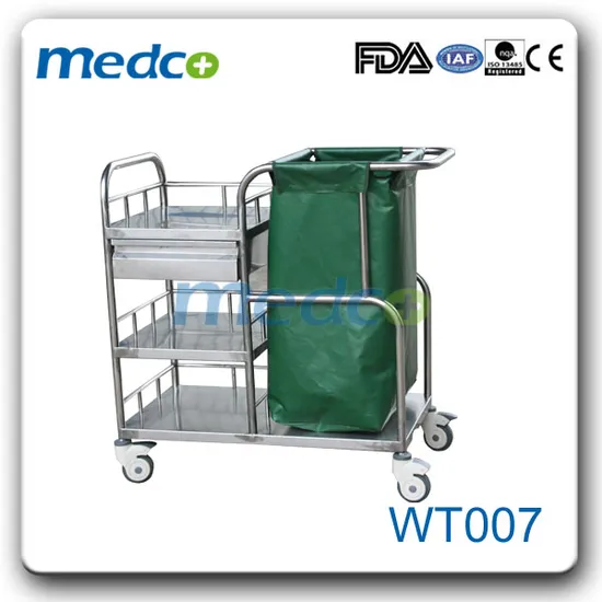 Hospital Stainless Steel Cleaning Laundry Trolley Cart 