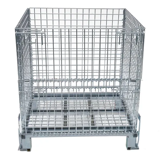 Detachable Folding Storage Metal Mesh Wire Cage Container 
