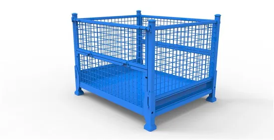 Galvanized Steel Mesh Pallets Contenedor Metal Collapsible Cage Wire Mesh Basket Roll Pallet Container for Storage Equipment 