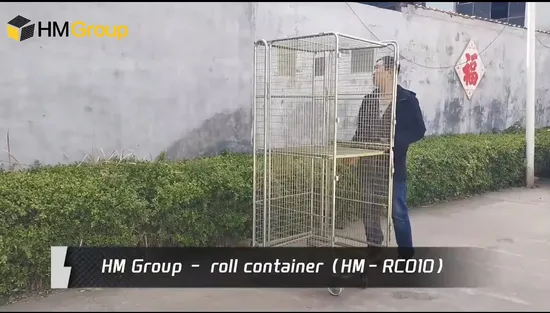 4 Sided Large Supermarket Warehouse Nestable Roll Cage Trolley 