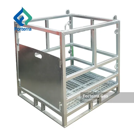 Wholesale Factory Pallet Stillage Rack Transport Metal Bottle Storage Cages for Gas Cylinders 