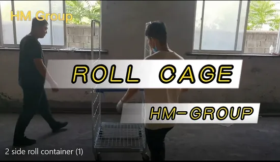 Wholesales Medium Duty 2 Sides Supermarket Collapsible Roll Cage Trolley 