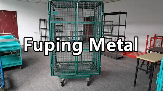 Foldable Wire Mesh Metal Storage Cages Roll Container Metal Stillage Collapsible Pallet 