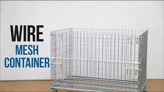 Industrial Folding Cold Room Wire Mesh Steel Stacking Cage Container 