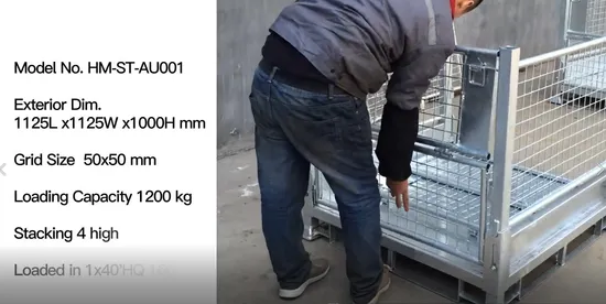 Galvanized Transport Metal Lockable Auto Industrial Heavy Load Folding Stillage 