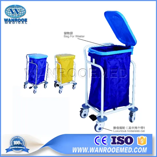 Bss028 Hospital Hand Stainless Steel Cleaning Service Laundry Trolley Cart 