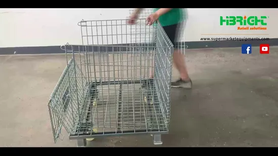 Foldable Stackable Wire Mesh Pallet Container 