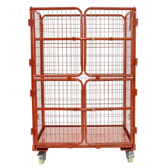 Standard 4 Sided Logistics Roll Container Full Security Peddle Cart Roll Container 