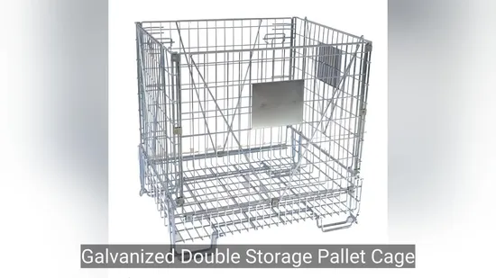 Good Quality Galvanized Double Storage Pallet Cage for Pet Preforms Storage 