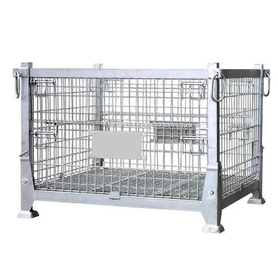 Lockable Stackable Metal Welded Wire Mesh Container Steel Storage Cage 