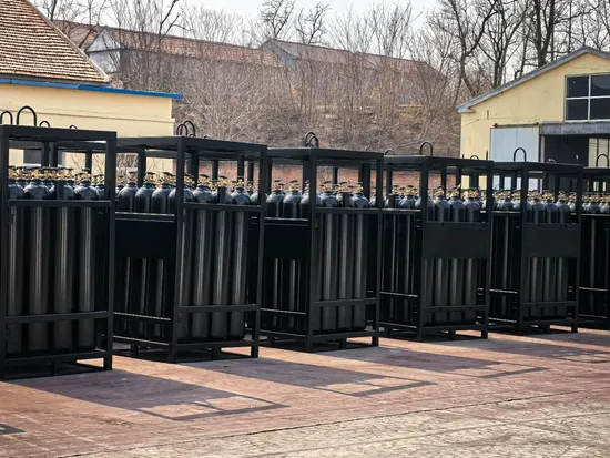 Heavy Duty Steel Pallet Stillage Gas Cylinder Rack Transport Metal Bottle Storage Cages Cylinder Bundle for Sale 