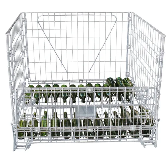 High Quality Warehouse Stackable Steel Wire Mesh Container Basket 